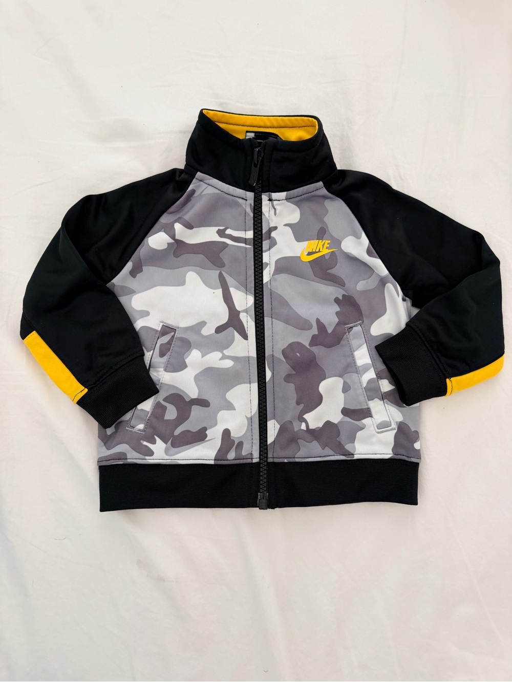 Nike Grey Camo Jacket with Yellow Accents